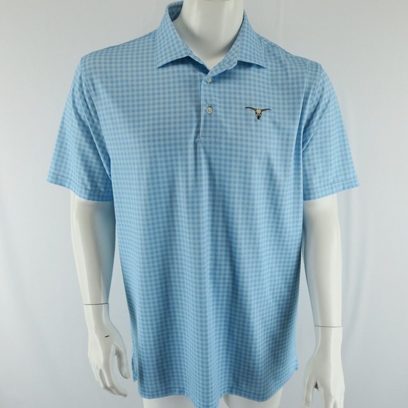 Southern Tide Other - Southern‎ Tide Short Sleeve Golf Polo Shirt Mens L Blue Longhorn Checkered